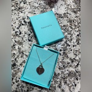 Tiffany & Co “L” initial pendant with Tiffany & Co chain